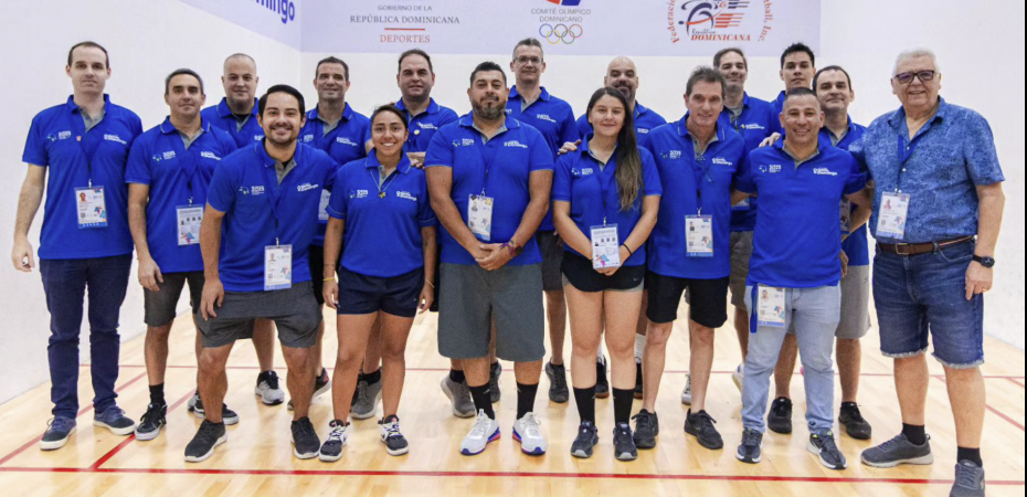 Photo of International Racquetball Federation Officials (Referees) before the 2023 Junior World Championships